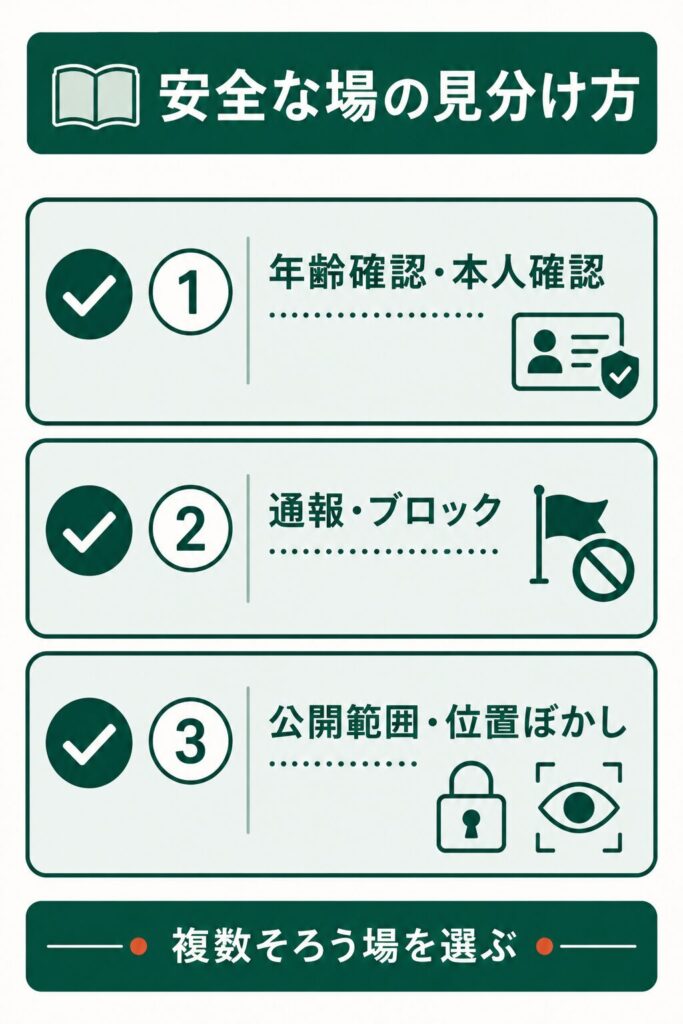安全な場を見分ける確認項目の図