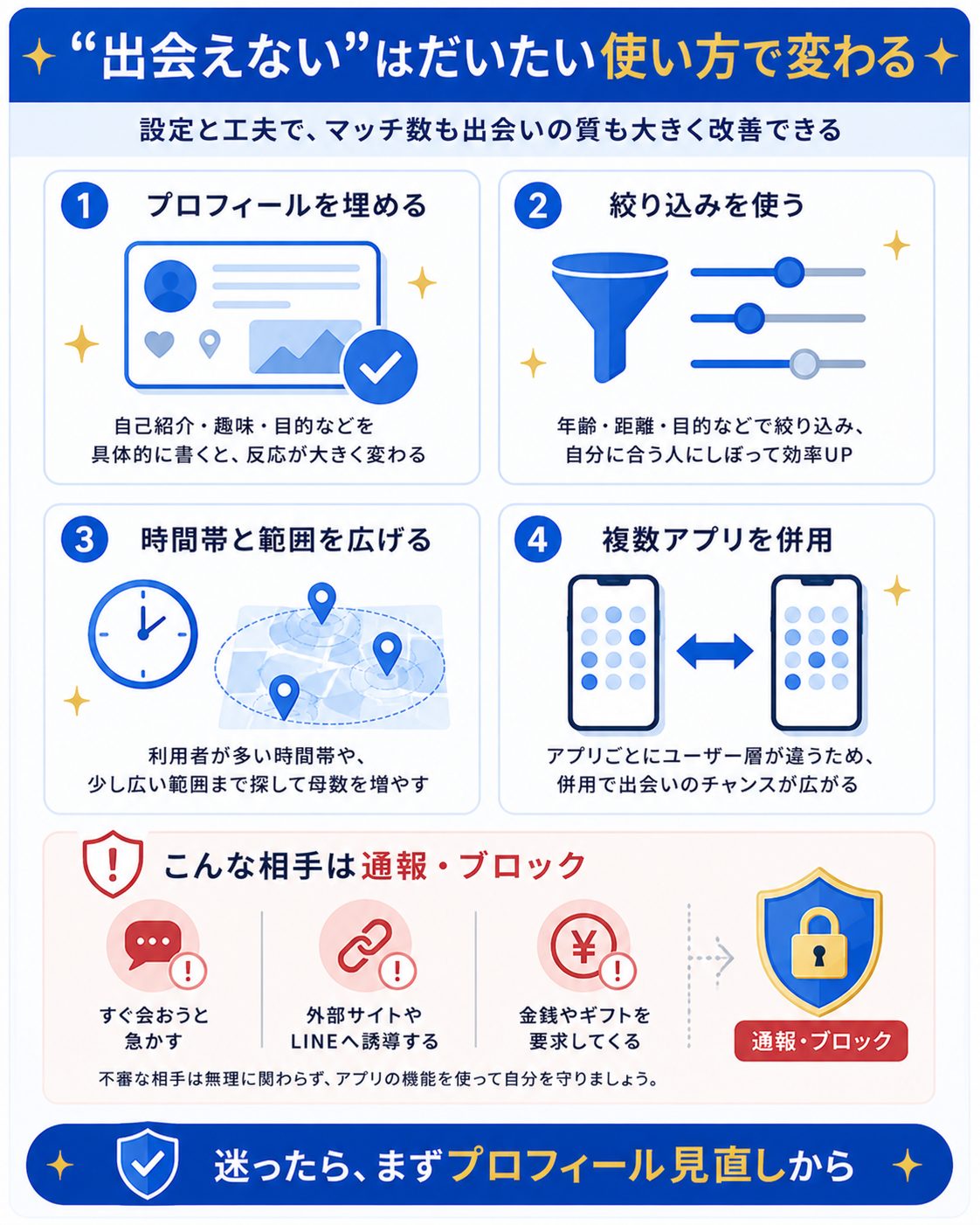 出会えない原因と対策を整理したヒント図解